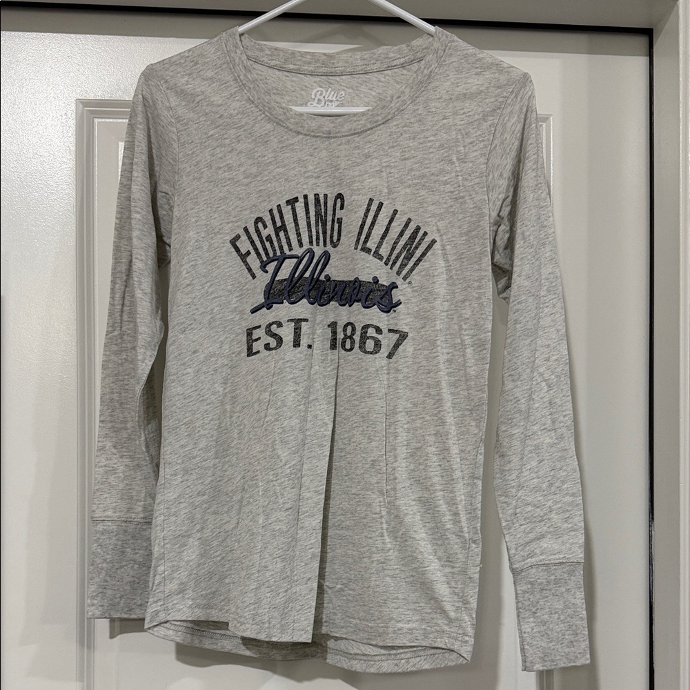 Blue 84 Heather Gray Fighting Illini Long Sleeve Shirt